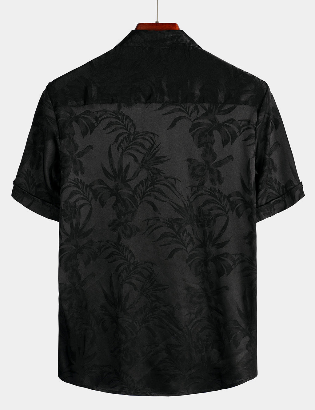 Chemise de Plage Florale à Manches Courtes avec Boutons pour Homme, Jacquard d'Été