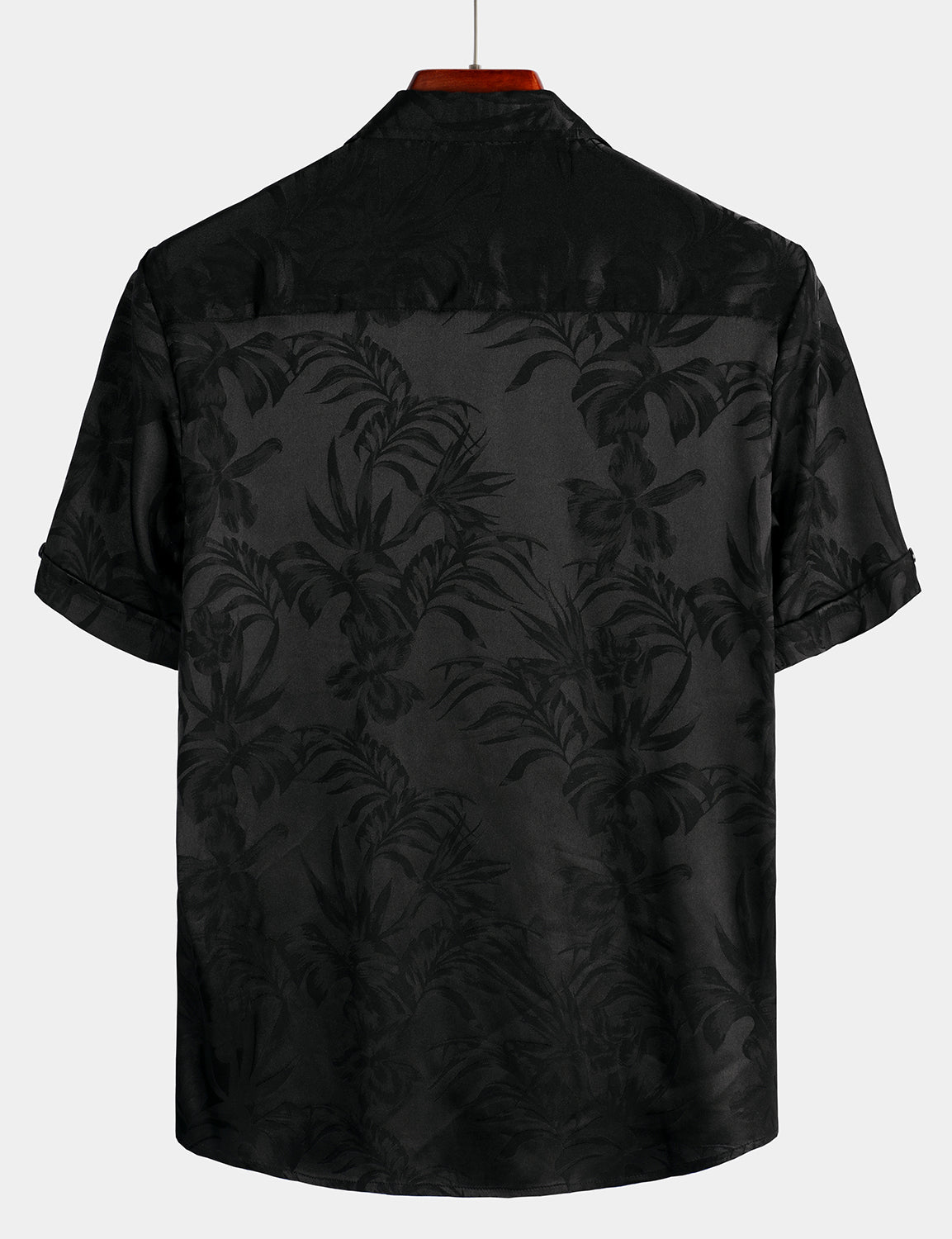 Chemise de Plage Florale à Manches Courtes avec Boutons pour Homme, Jacquard d'Été