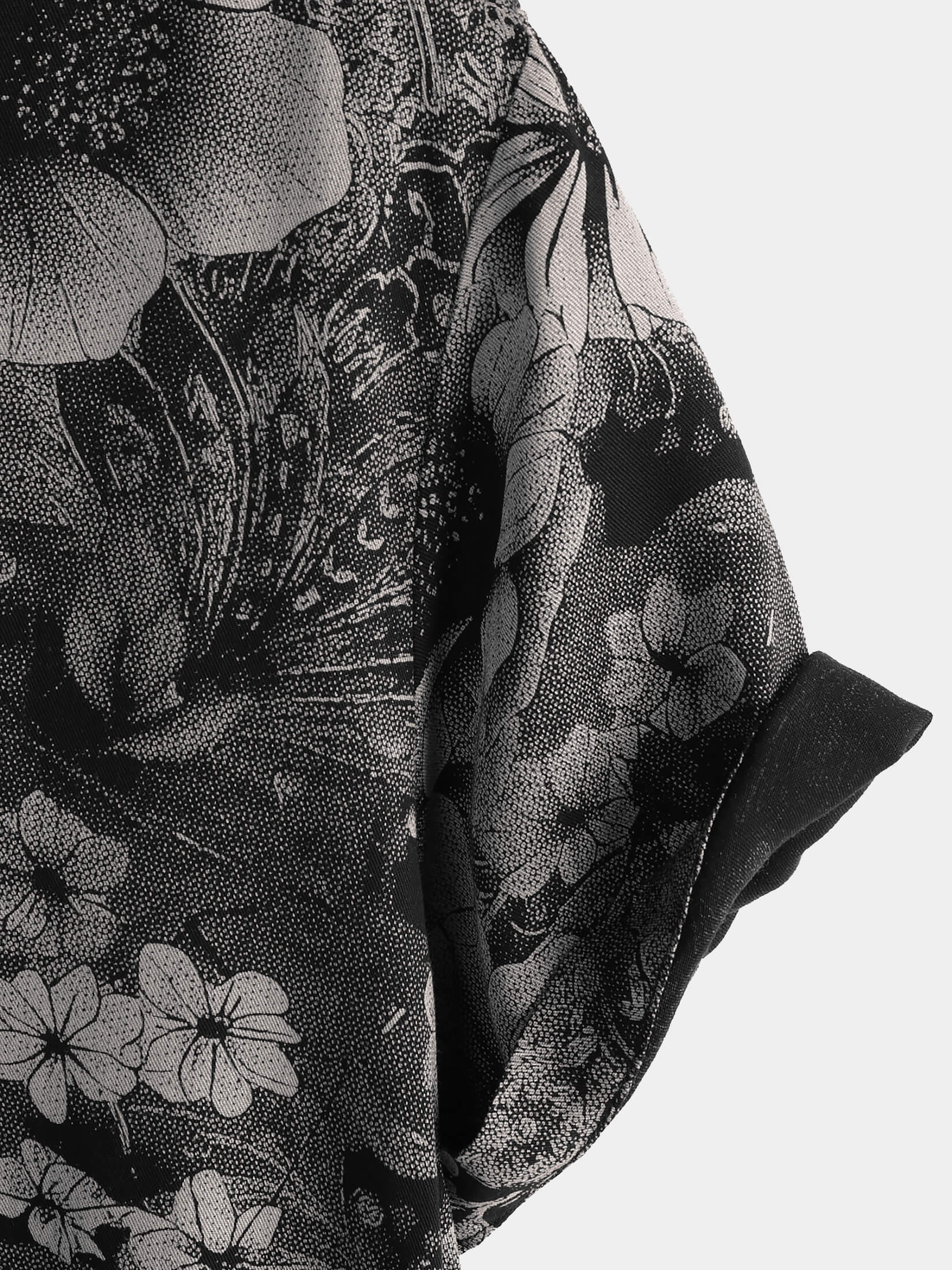 Chemise hawaïenne à manches courtes et boutons pour homme, style vintage, motif floral, pour les vacances d'été