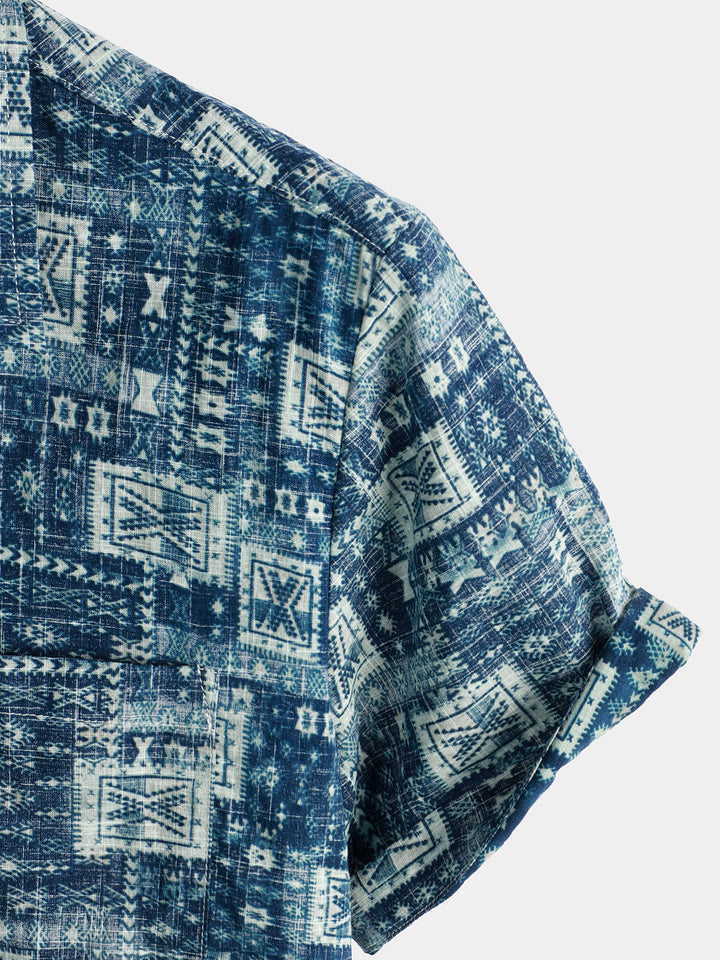 Chemise hawaïenne imprimée à manches courtes pour hommes
