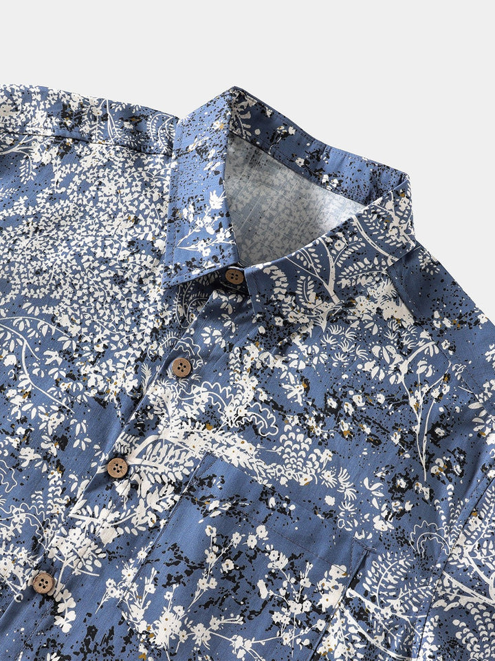 Chemise Homme Florale Artistique Manches Courtes