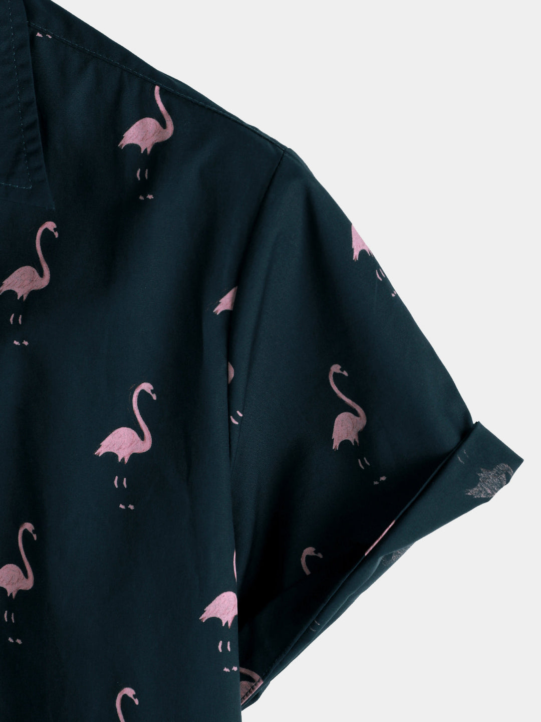 Chemise à manches courtes décontractée hawaïenne pour homme avec motif animal flamant rose
