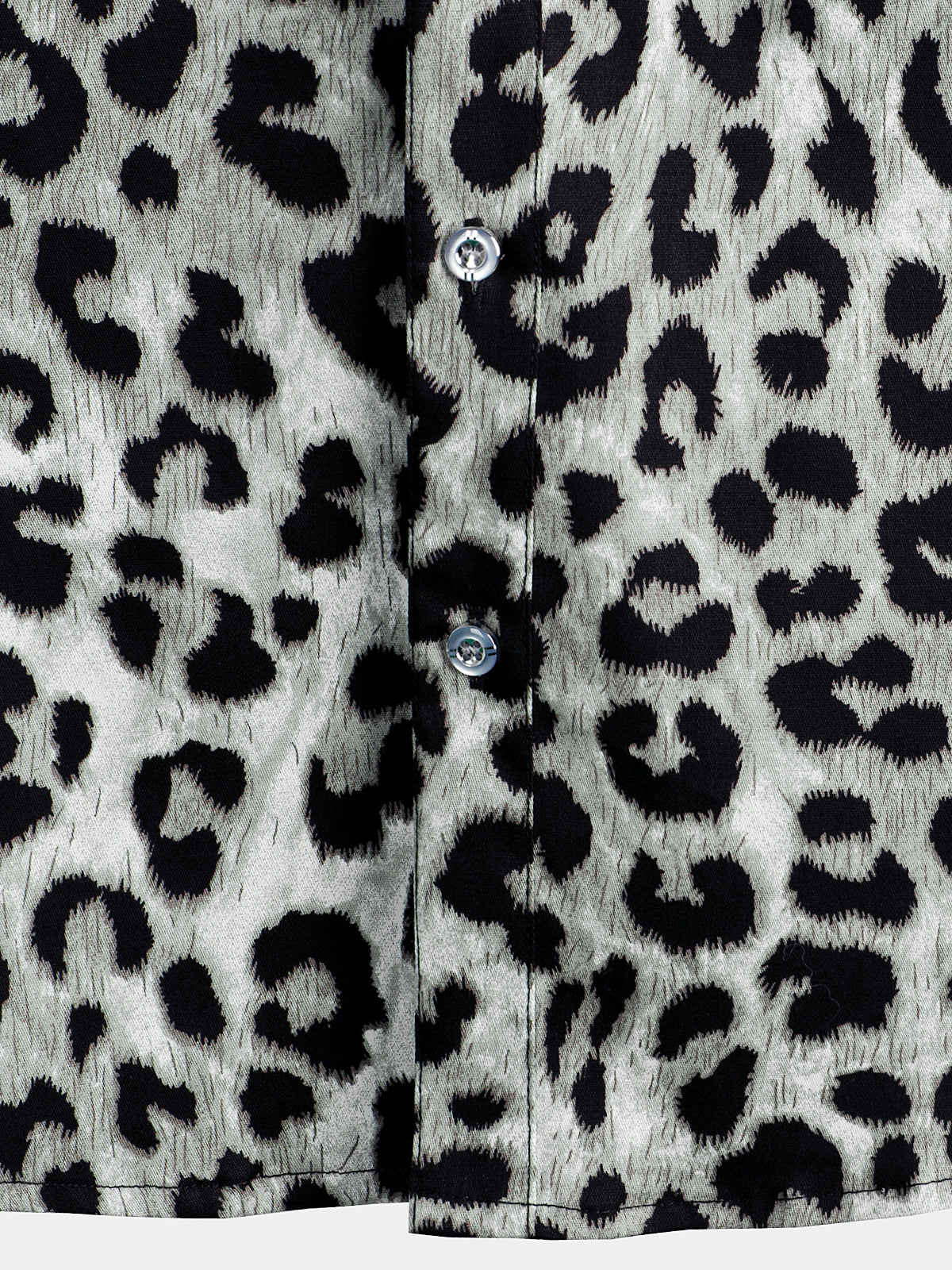 Chemise à manches courtes à boutons léopard blanc pour homme
