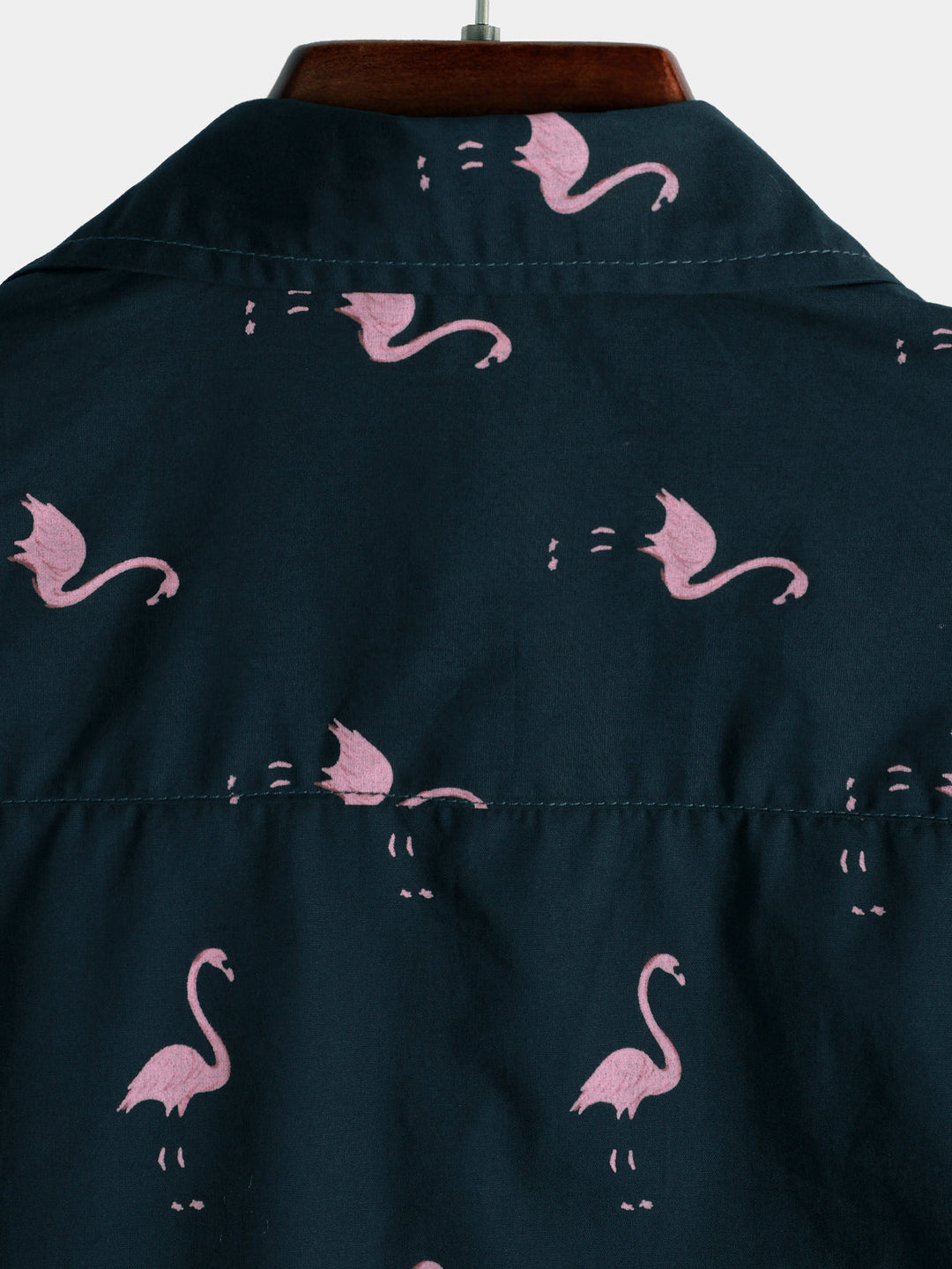 Chemise à manches courtes décontractée hawaïenne pour homme avec motif animal flamant rose