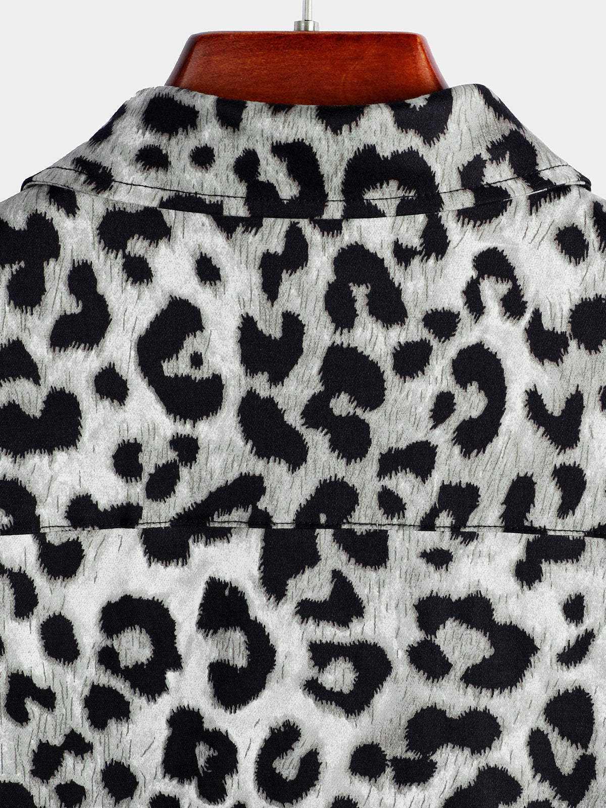 Chemise à manches courtes à boutons léopard blanc pour homme