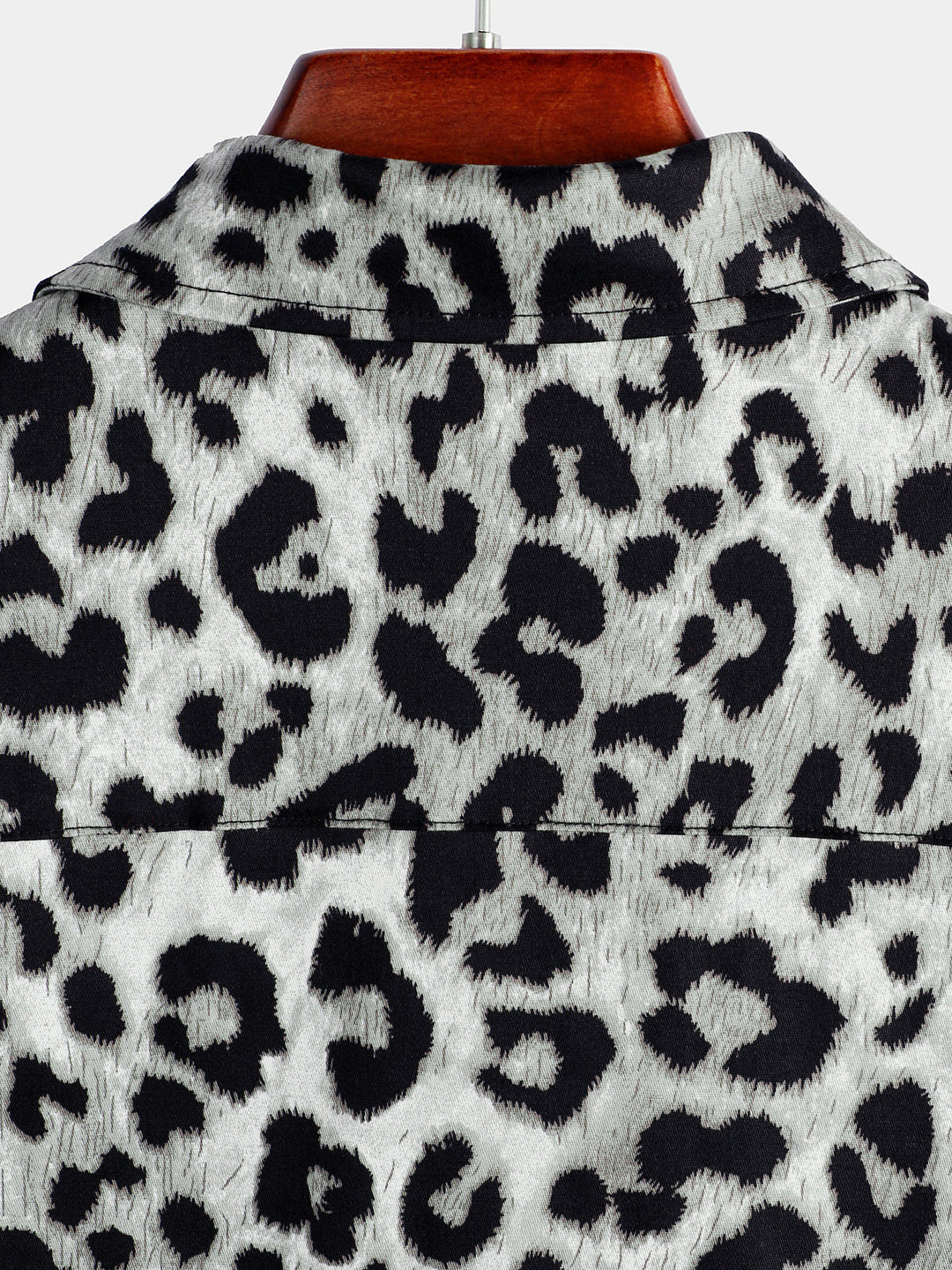 Chemise décontractée à manches courtes en coton pour hommes à imprimé animal léopard blanc guépard rock