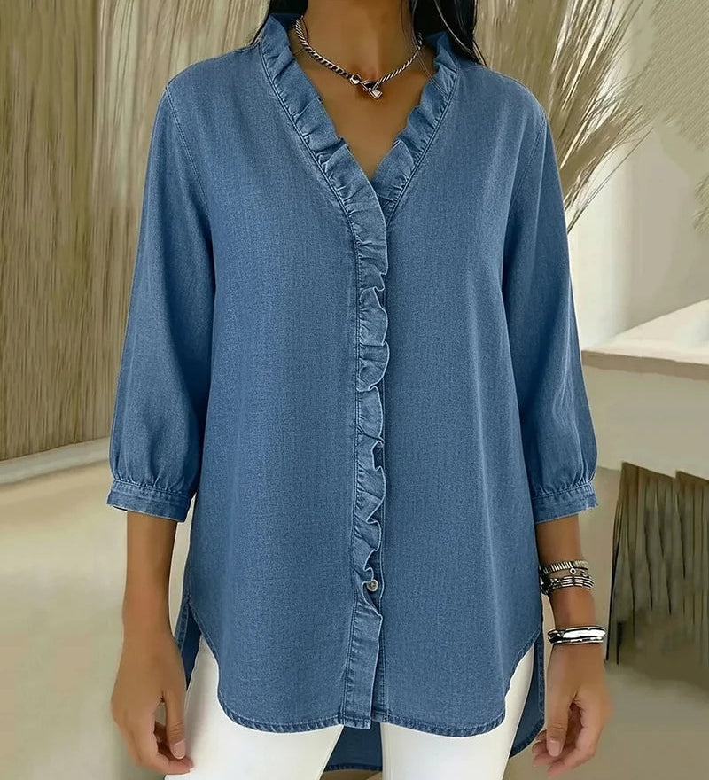 Lucía | Chemise en jean à col en V