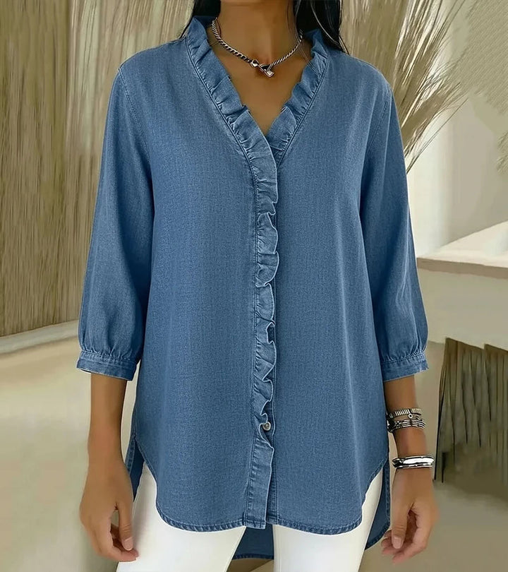 Lucía | Chemise en jean à col en V