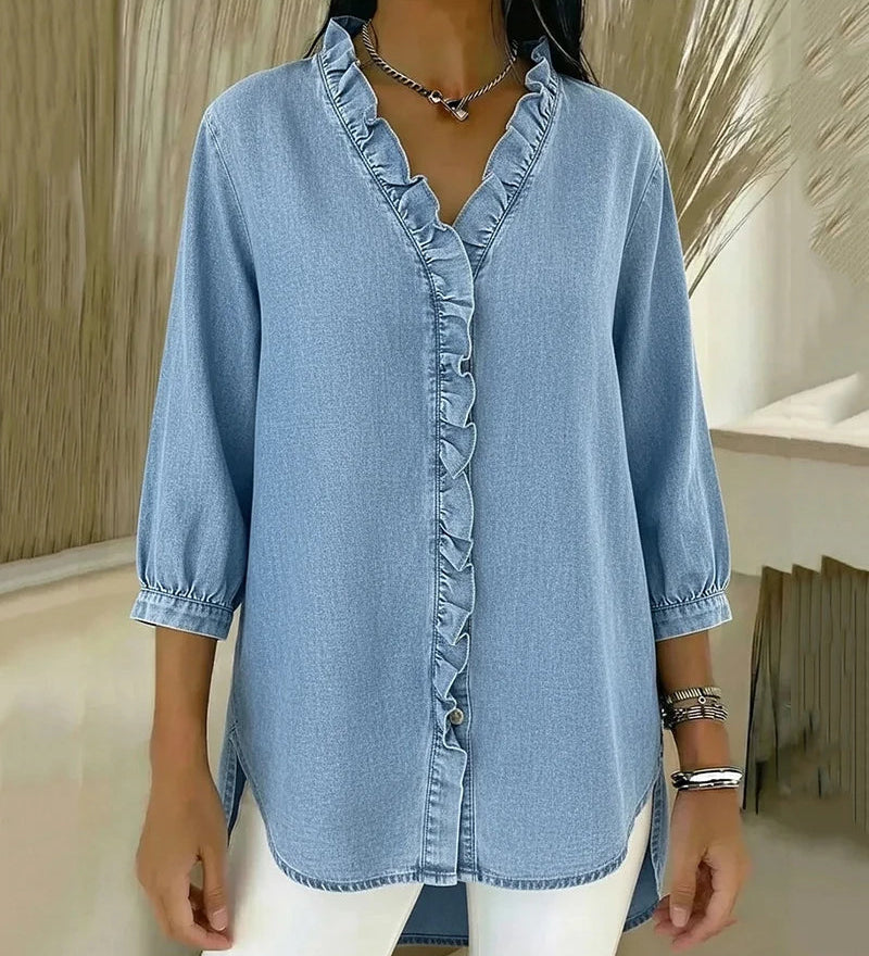 Lucía | Chemise en jean à col en V