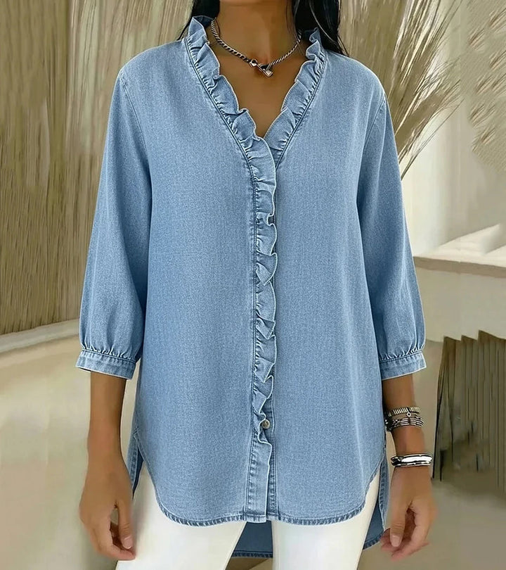 Lucía | Chemise en jean à col en V