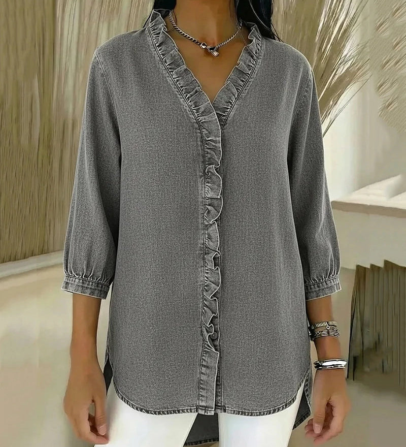 Lucía | Chemise en jean à col en V