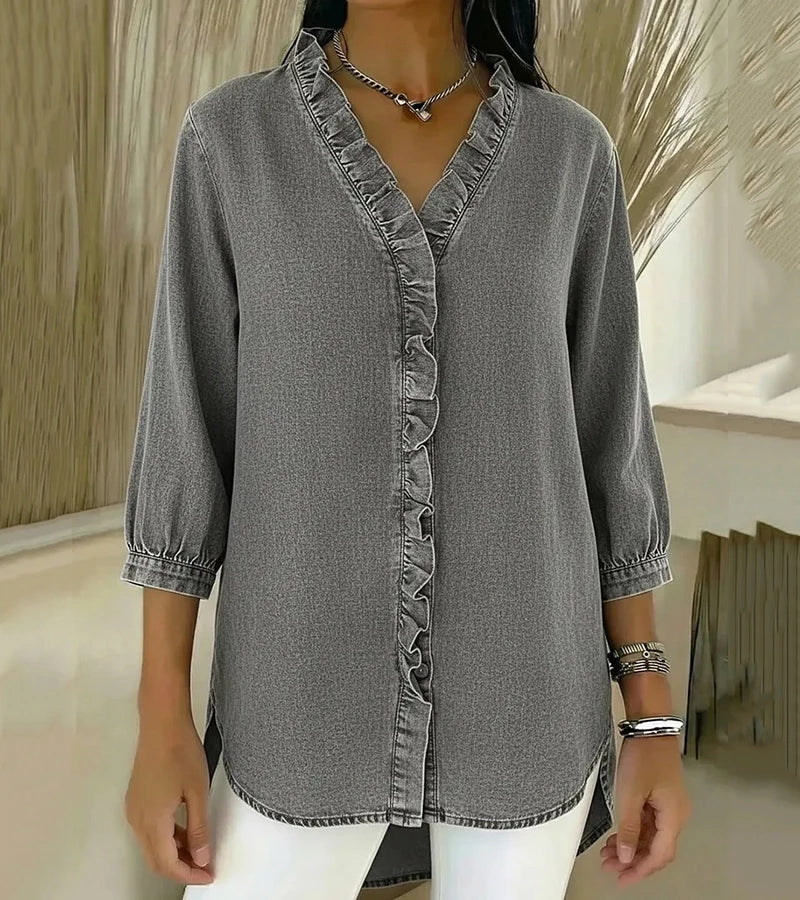 Lucía | Chemise en jean à col en V