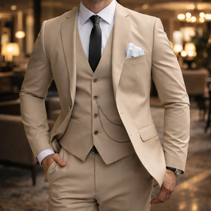 Le costume slim fit 3 pièces pour homme Silverwood – Ensemble élégant blazer, gilet et pantalon