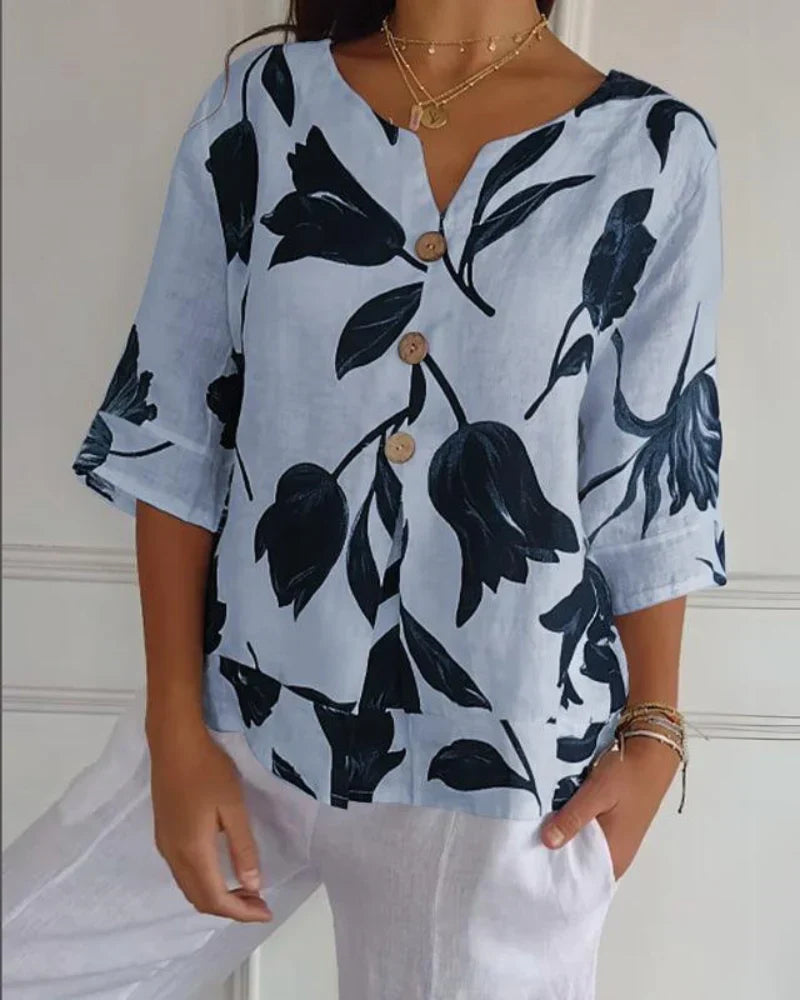 Eliana | Chemise décontractée à imprimé floral