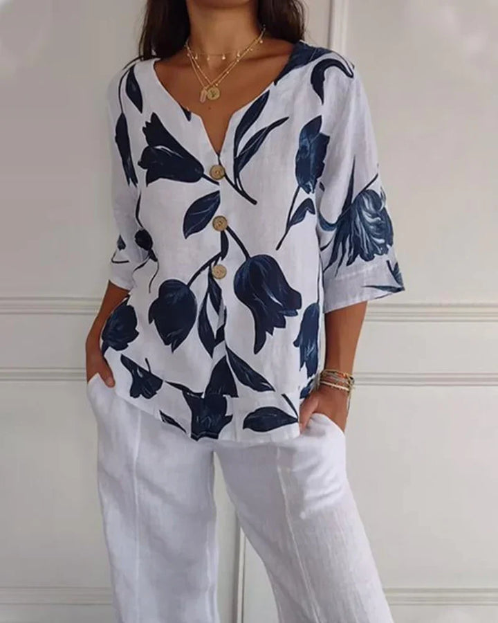 Eliana | Chemise décontractée à imprimé floral