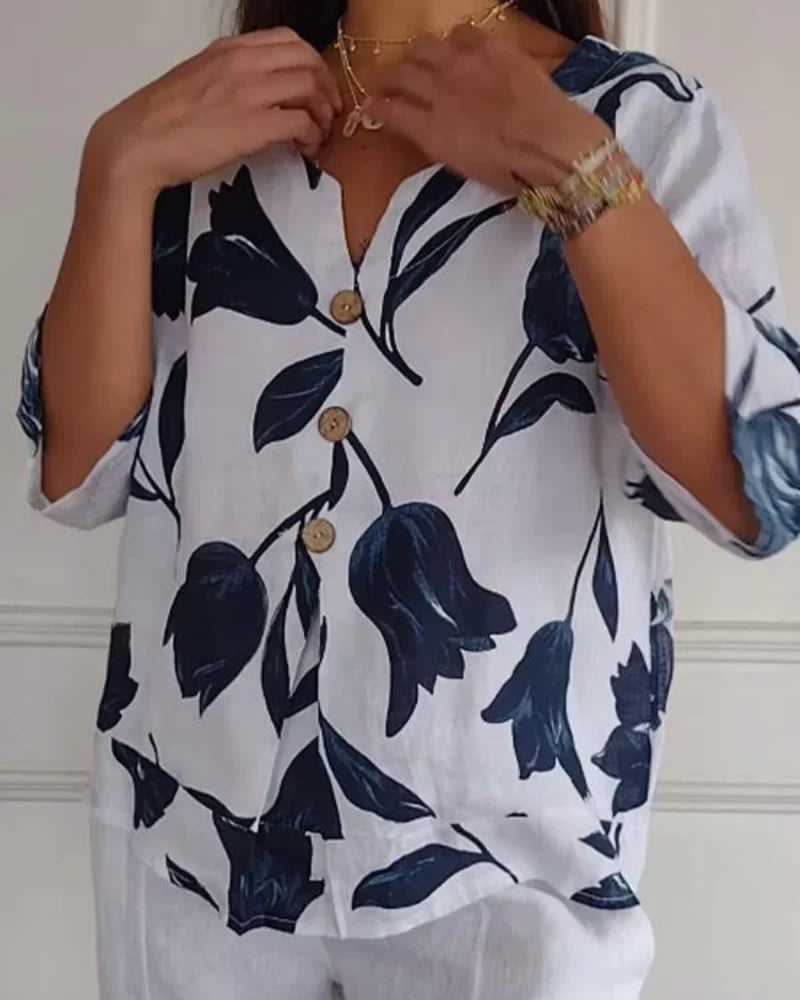 Eliana | Chemise décontractée à imprimé floral