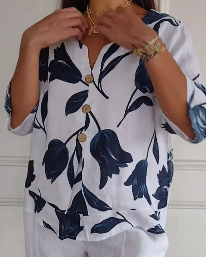 Eliana | Chemise décontractée à imprimé floral