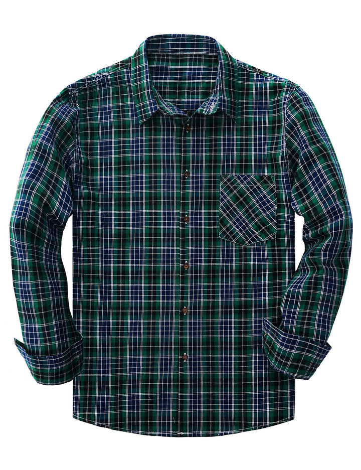 Chemise à manches longues décontractée à carreaux rétro pour hommes