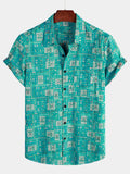 Chemise hawaïenne imprimée à manches courtes pour hommes