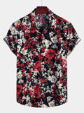 Chemise d'été à manches courtes pour hommes, imprimé Floral, Rose, marguerite, fleurs, décontractée