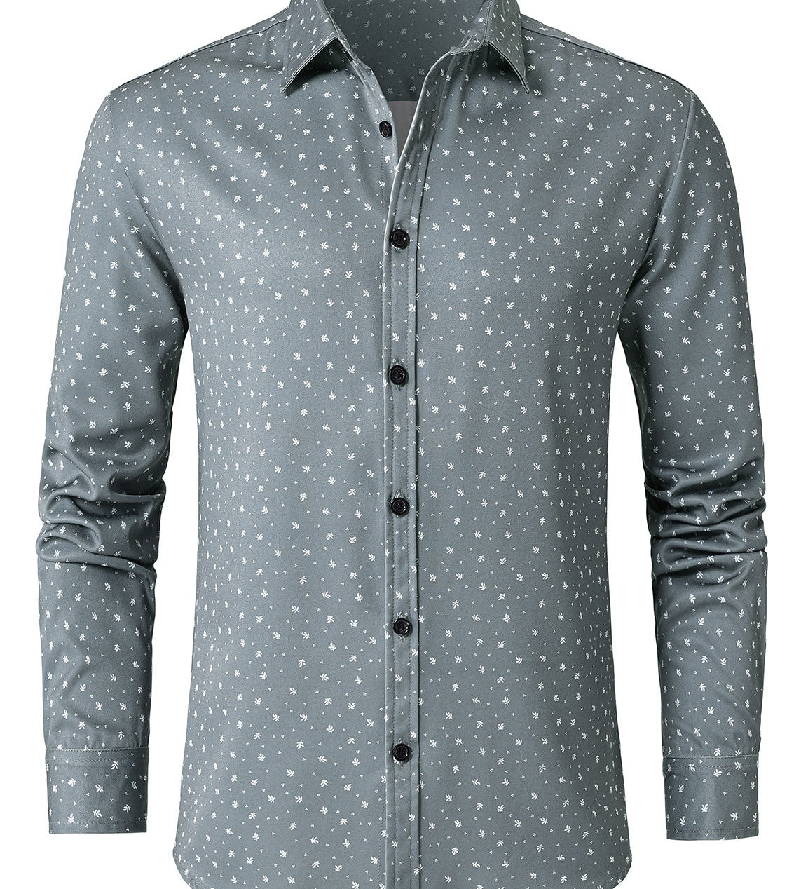 Chemise décontractée à manches longues grise pour homme