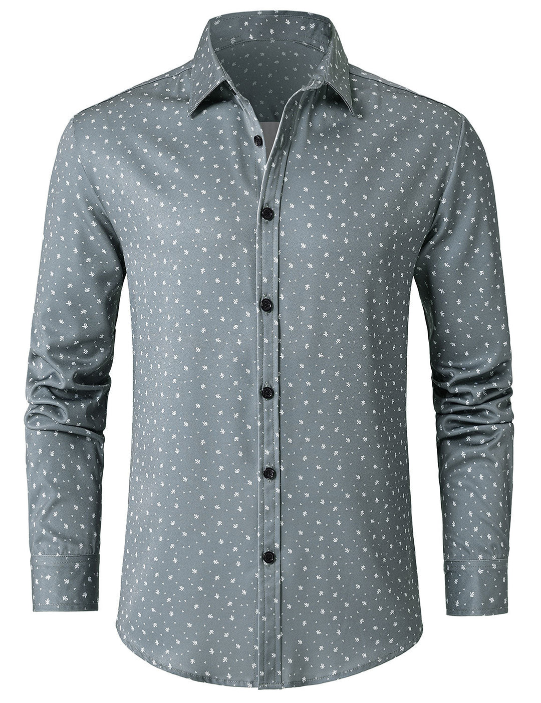 Chemise décontractée à manches longues grise pour homme