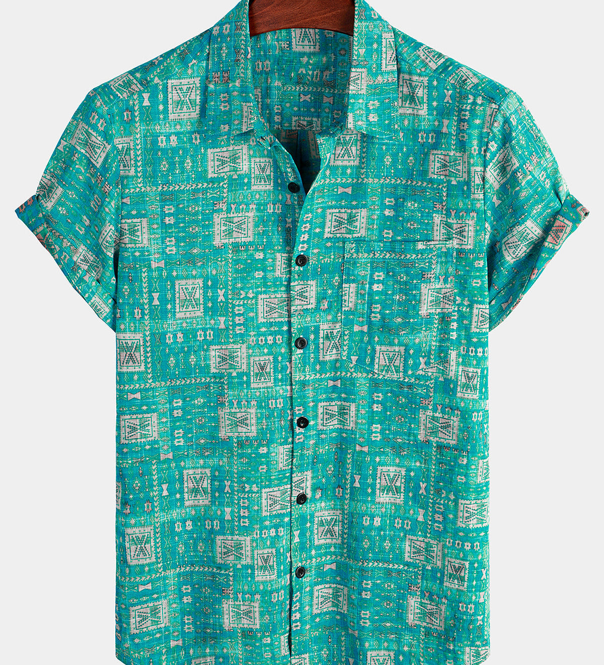 Men's Retro Casual Short-Sleeve Shirt