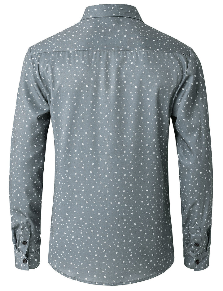 Chemise décontractée à manches longues grise pour homme