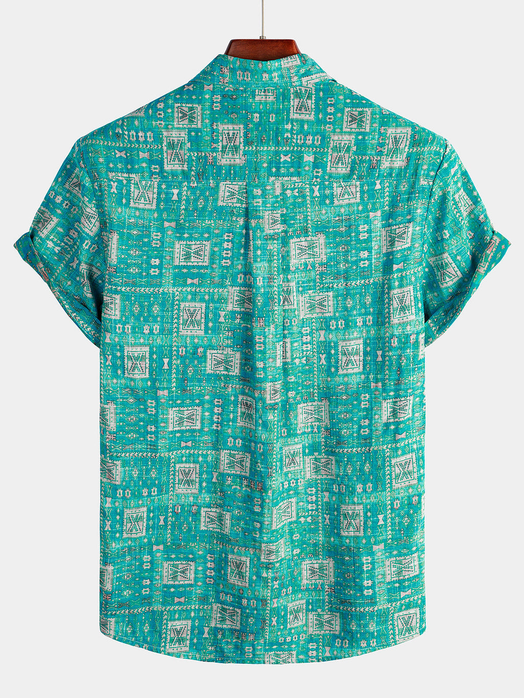Chemise à Manches Courtes Rétro Casual pour Homme