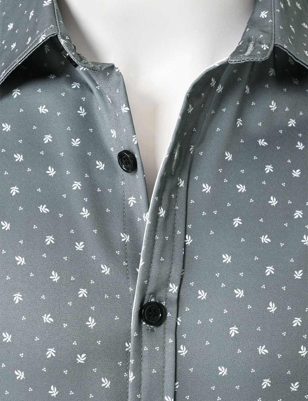 Chemise décontractée à manches longues grise pour homme