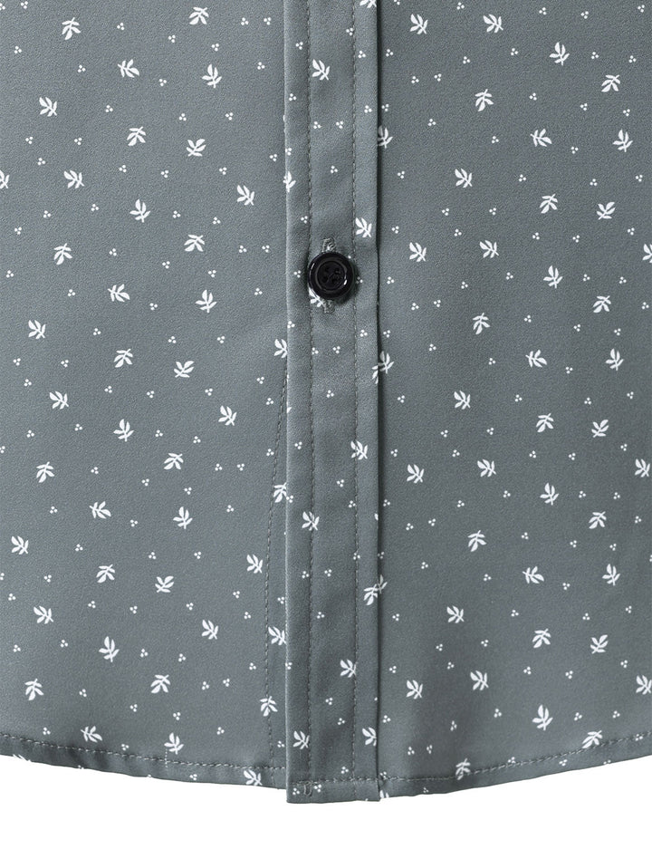 Chemise décontractée à manches longues grise pour homme