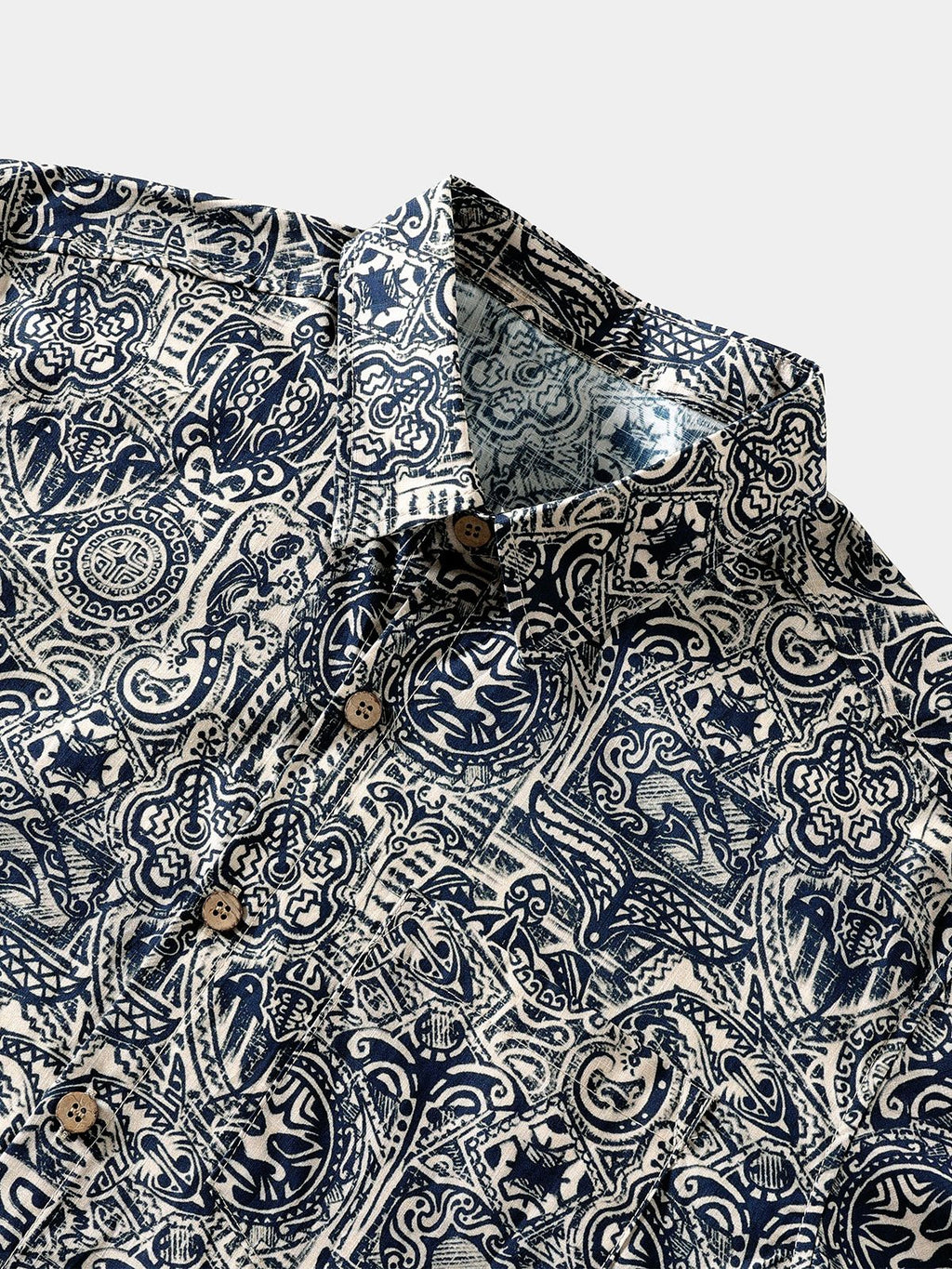 Chemise Homme Motif Tribal Manches Courtes