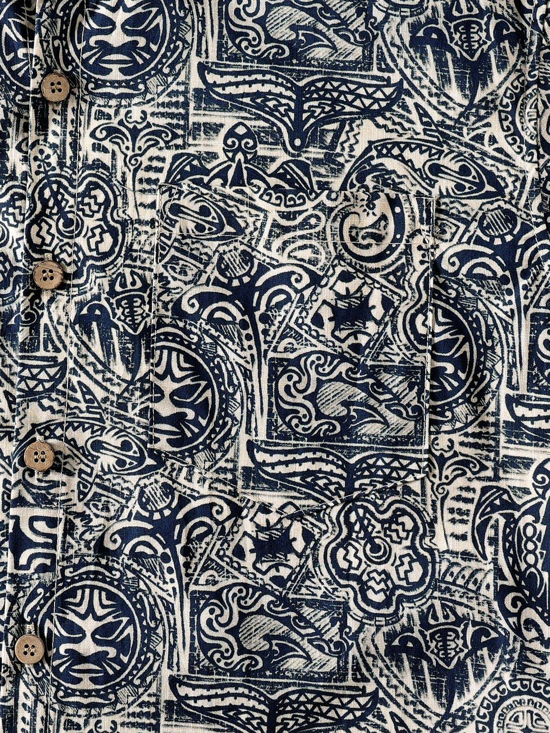 Chemise Homme Motif Tribal Manches Courtes