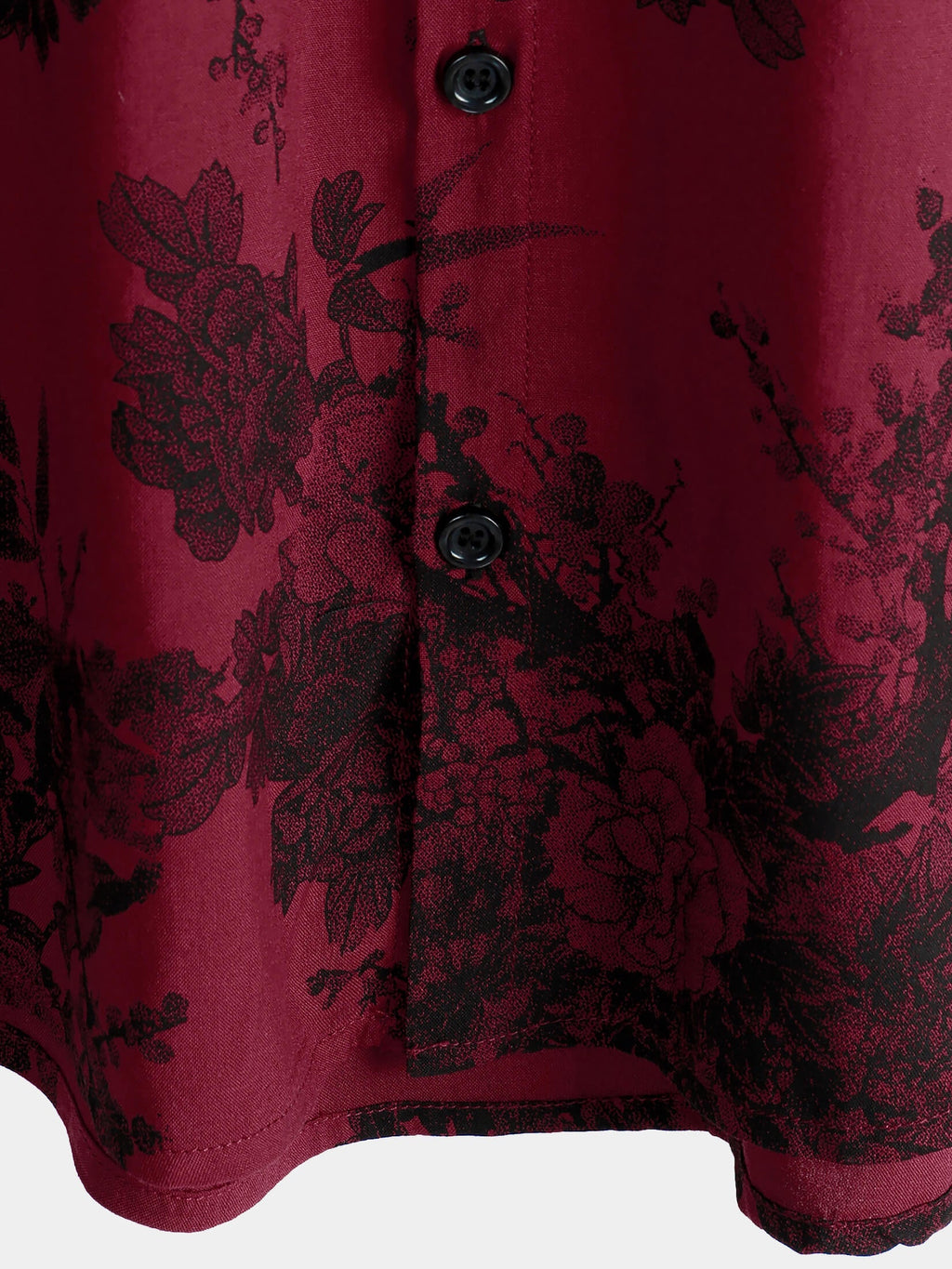 Chemise hawaïenne à manches courtes et boutons respirante pour homme, motif floral vintage rouge, pour les vacances d'été