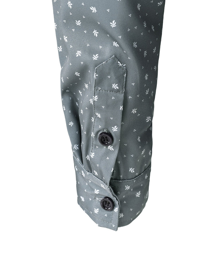Chemise décontractée à manches longues grise pour homme