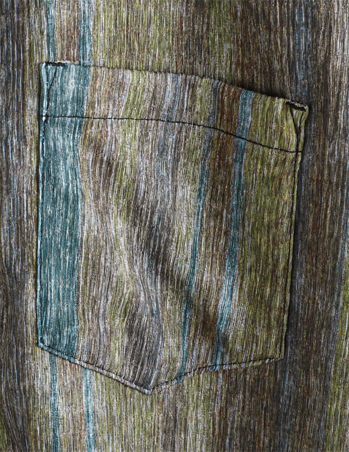 Chemise Hawaïenne Vintage Verte à Rayures pour Homme à Manches Courtes avec Boutons