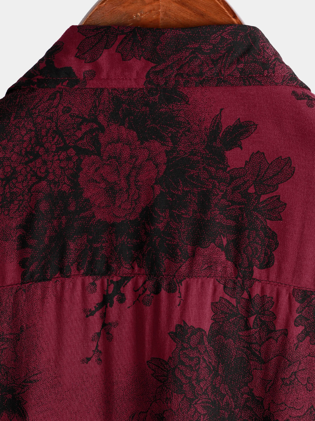 Chemise hawaïenne à manches courtes et boutons respirante pour homme, motif floral vintage rouge, pour les vacances d'été
