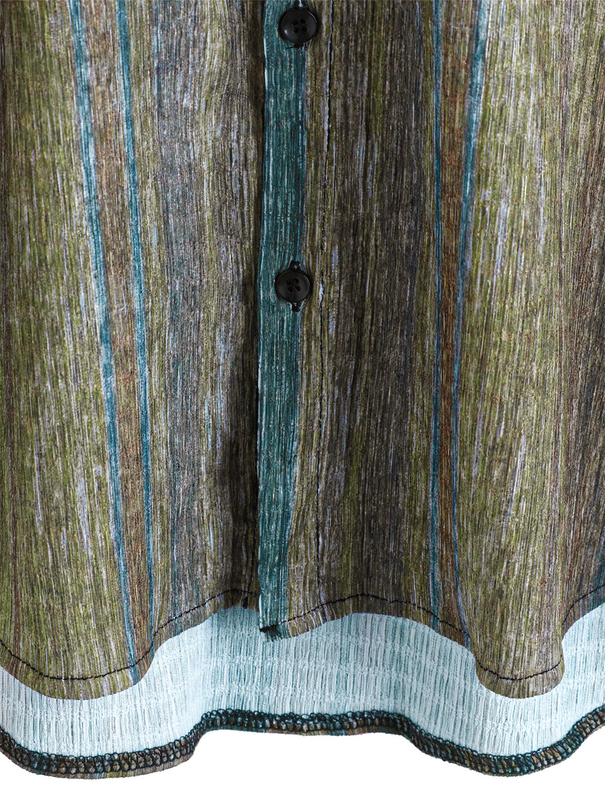 Chemise Hawaïenne Vintage Verte à Rayures pour Homme à Manches Courtes avec Boutons