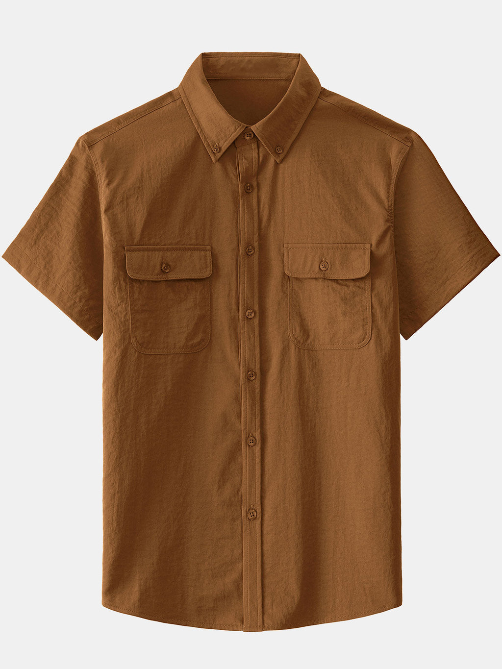Chemise boutonnée décontractée à poches solides pour homme