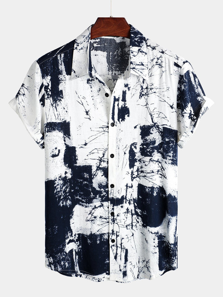 Chemise décontractée rétro à manches courtes pour homme