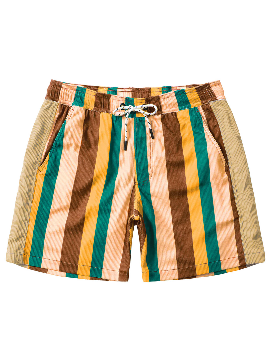 Short de plage rayé rétro décontracté pour hommes