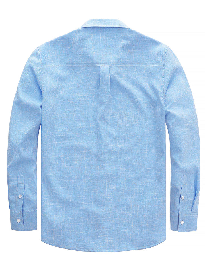 Chemise boutonnée à manches longues et poches décontractées pour homme