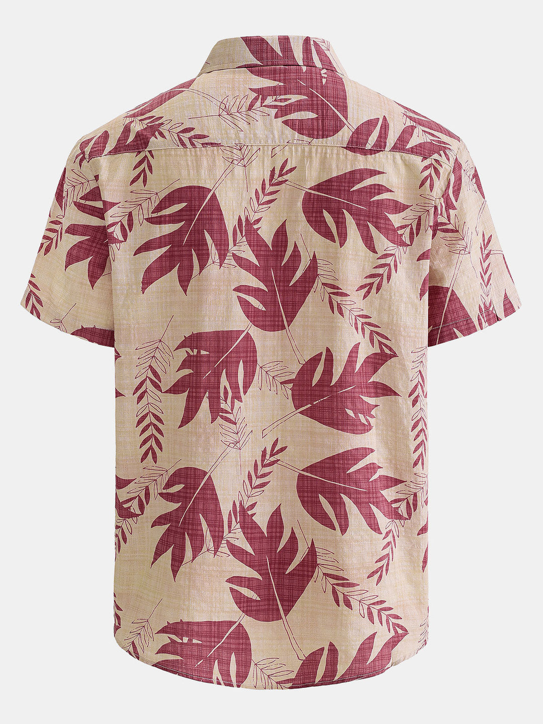 Chemise hawaïenne respirante à manches courtes et imprimé feuilles pour homme
