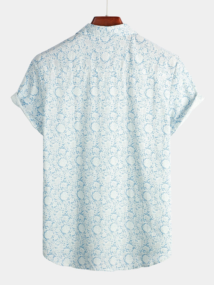 Chemise en coton à imprimé floral pour homme