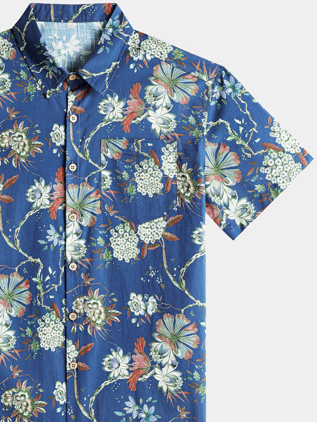 Chemise Homme à Imprimé Floral à Manches Courtes, Respirante et Fraîche
