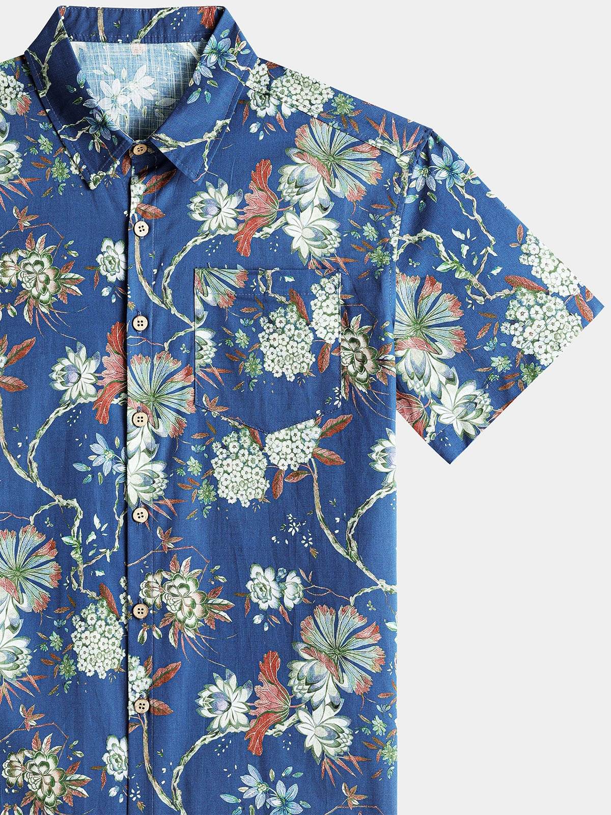 Chemise Homme à Imprimé Floral à Manches Courtes, Respirante et Fraîche