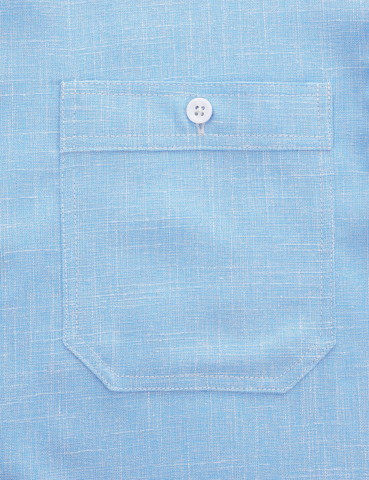 Chemise boutonnée à manches longues et poches décontractées pour homme