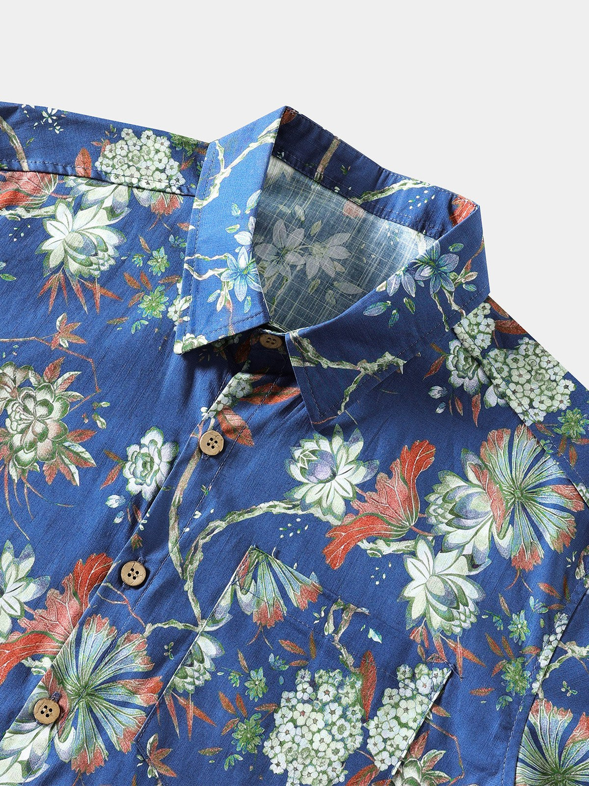 Chemise Homme à Imprimé Floral à Manches Courtes, Respirante et Fraîche