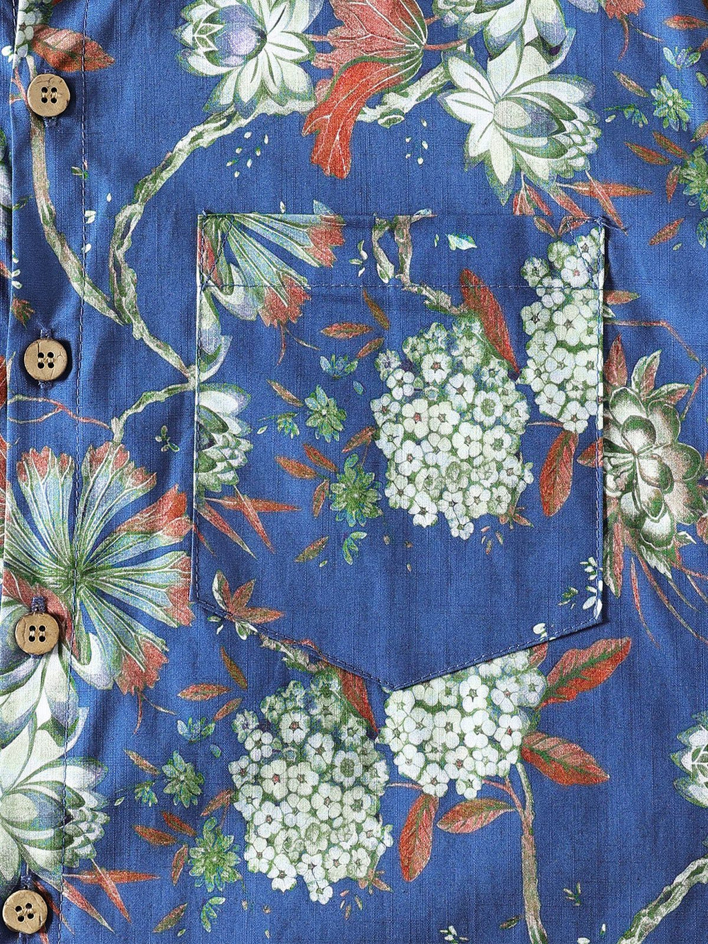 Chemise Homme à Imprimé Floral à Manches Courtes, Respirante et Fraîche