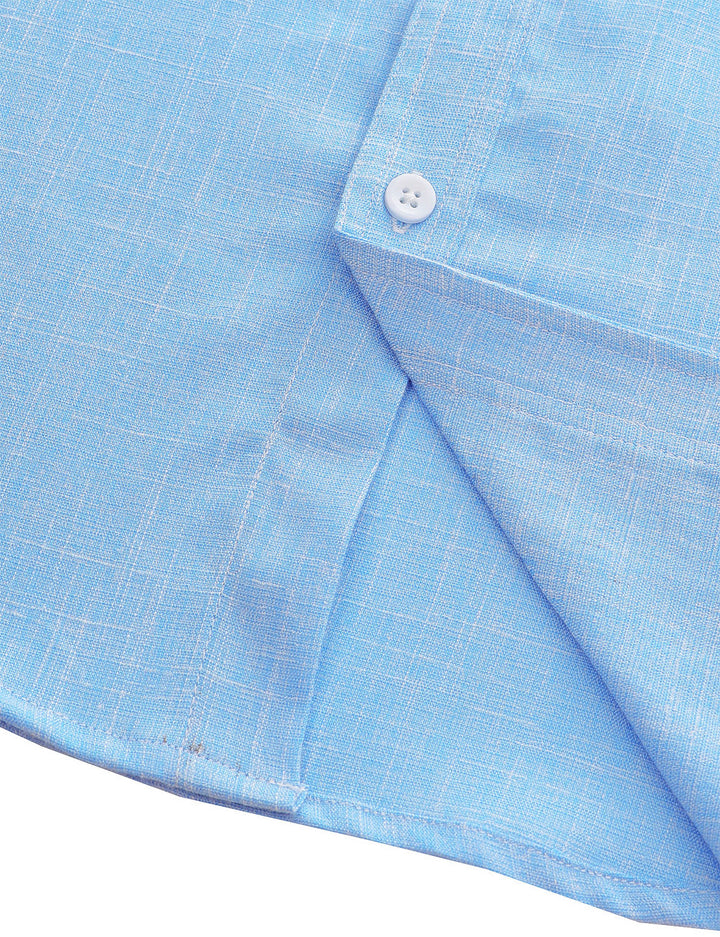 Chemise boutonnée à manches longues et poches décontractées pour homme